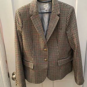 J Crew wool blend houndstooth blazer sz 12